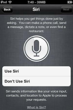 Siri iPod Touch